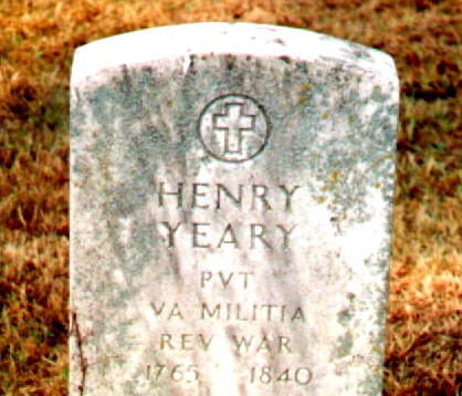 Henry Yeary Jr. Virginia Militia  REV War